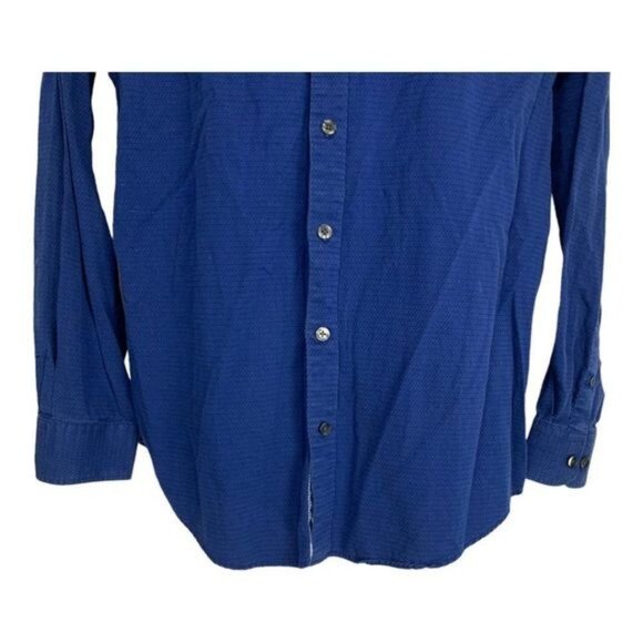 Van Heusen Mens Size XL Blue Long Sleeve Button-Up Shirt - Picture 8 of 8